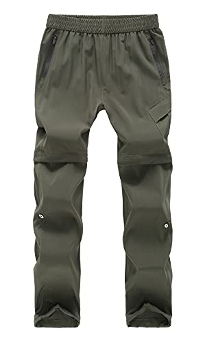 FEOYA Kinder Outdoorhose Wanderhose Zip Off Hose Abnehmbare Hosebeine Shorts Trekkinghose Unisex Jugend Mädchen Schnelltrocknend Atmungsaktiv von FEOYA