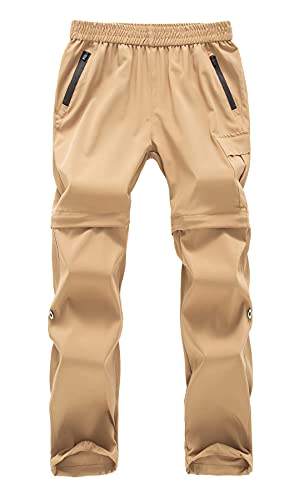 FEOYA Kinder Outdoorhose Wanderhose Zip Off Hose Abnehmbare Hosebeine Shorts Trekkinghose Unisex Jugend Mädchen Schnelltrocknend Atmungsaktiv von FEOYA