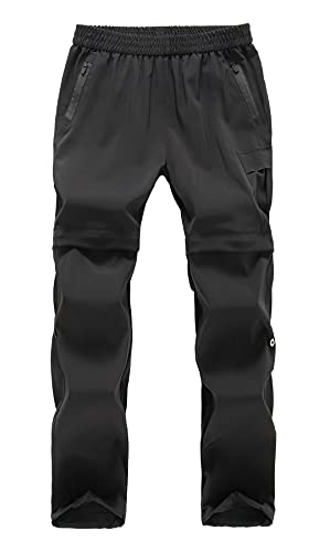 FEOYA Kinder Outdoorhose Wanderhose Zip Off Hose Abnehmbare Hosebeine Shorts Trekkinghose Unisex Jugend Mädchen Schnelltrocknend Atmungsaktiv von FEOYA