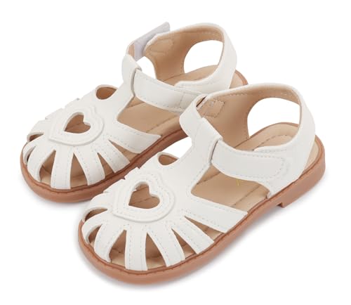 FEOYA Kleinkind Sandalen Sommer Casual Outdoor Babyschuhe Closed-Toe Rutschfest Schuhe Baby Mädchen Weiche Sohle Sandalen 30 EU von FEOYA