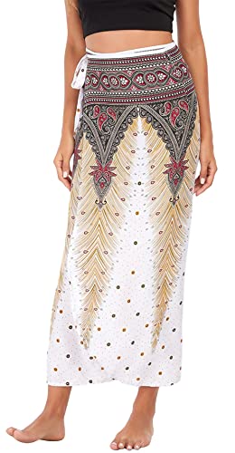 FEOYA Lang fließender Maxi Bohemian Hippie lockerer bequemer Rock von FEOYA