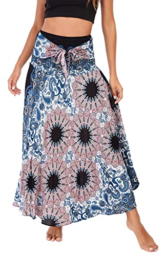 FEOYA Lang fließender Maxi Bohemian Hippie lockerer bequemer Rock von FEOYA