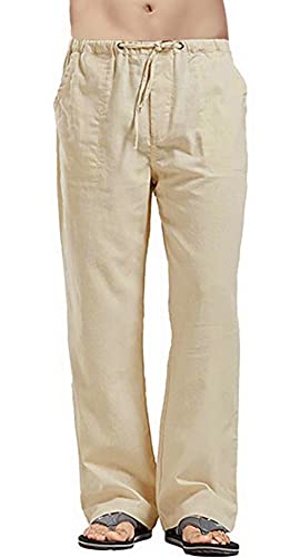 FEOYA Leinenhose Herren Lang Sommerhose Leicht Herren Strandhose Freizeithose Loose Fit Hosen Herren Sommer Lang mit Kordelzug für Urlaub Strand Alltag 5XL FEOYA Leinenhose Herren Lang Sommerhose Leicht Herren Strandhose Freizeithose Loose Fit Hosen Herren Sommer Lang mit Kordelzug für Urlaub Strand Alltag 5XL von FEOYA