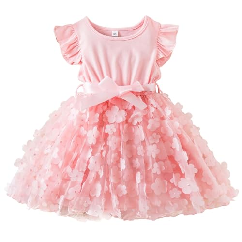 FEOYA Mädchen Kleid Kinder Sommer Abendkleid Prinzessin Tutu Tüllkleid Elegant Blumensmädchenkleid Cocktailkleid Festkleid Freizeitkleid Geburtstagskleid Partykleid Lässig Strandkleid 4-5 Jahre von FEOYA