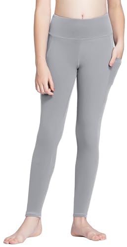 FEOYA Mädchen Leggings High Waist Yogahose Kinder Eng Sporthose Elastisch Fitness Hose Atmungsaktiv Laufhose Stretch Tanzhose 140 von FEOYA