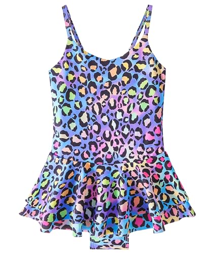 FEOYA Mädchen Meerjungfrau Badebekleidung Einteiliger Bademode Sonnenschutz Schwimmanzug Schnell Trocknen Swimsuit Kinder Bikini Badeanzug mit Verstellbare Schultergurte 6-7 Jahre von FEOYA