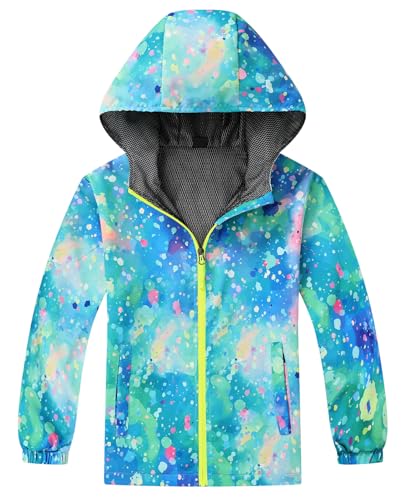 FEOYA Mädchen Regenanzug Fleece Puffer Jungen Regenjacke Wasserdicht Short Kids Gilet Herbst Gefüttert Kinder Jacke Dünne Dicke Outwear Leicht Langarm Mode Mit Kapuze Dunkelblau 4 5 Jahre von FEOYA