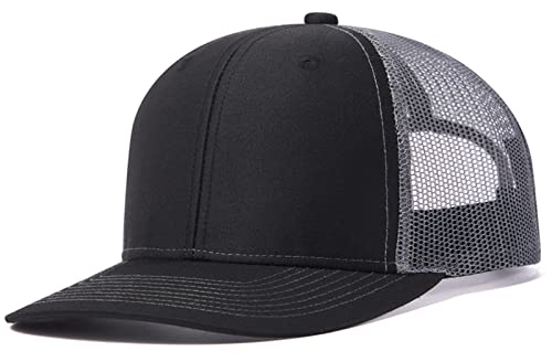 FEOYA Männer Frauen Mesh Trucker Hat Unisex Einstellbare Baseball Cap 6 Panel Plain Trucker Cap B1 von FEOYA