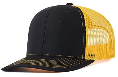 FEOYA Männer Frauen Mesh Trucker Hat Unisex Einstellbare Baseball Cap 6 Panel Plain Trucker Cap D2 von FEOYA