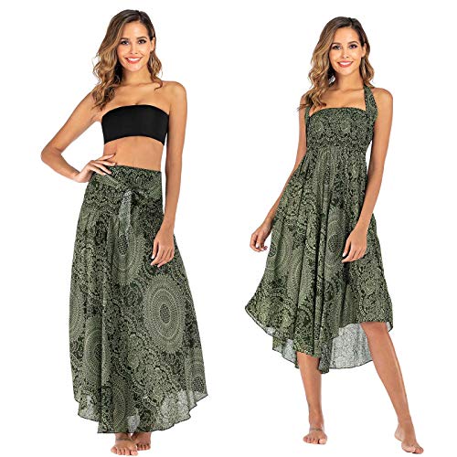 FEOYA Rock Hippie Damen Sommerrock Damen Blumen Maxirock Damen Boho Sommerrock Damen Blumen Strandrock Damen Strandkleid Sommerrock Damen Lang Boho von FEOYA