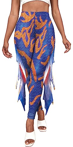 FEOYA Scrunch Butt Legging Gym Workout Sporthose Meerjungfrau Bedruckte Leggings mit Flosse Glänzend Hose Seamless Workout Yoga Hosen für Karneval Kostüm Alltag Halloween Rollenspiel Party N M von FEOYA
