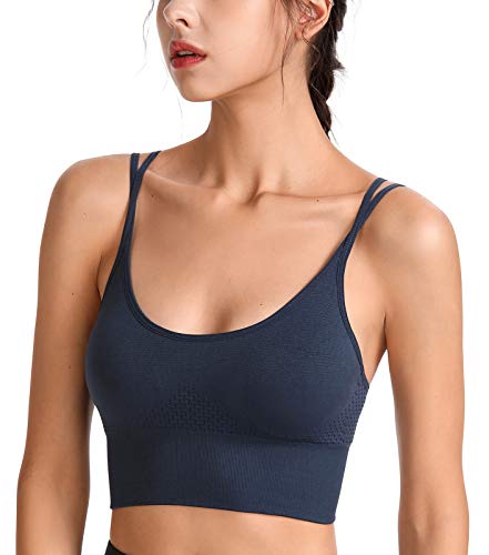 FEOYA Sport BH Bustier Damen Bralette Nahtloser mit Polstern Sportbekleidung Baumwolle ohne Bügel atmungsaktiv Joggen Yoga Jumping Fitness von FEOYA