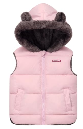 FEOYA Steppweste Kinder Winddicht Dick Daunenweste Leichte Warm Kapuzenweste Herbst Winter Outdoorweste Jungen Mädchen Ärmellose Winterjacke mit Taschen 130 von FEOYA