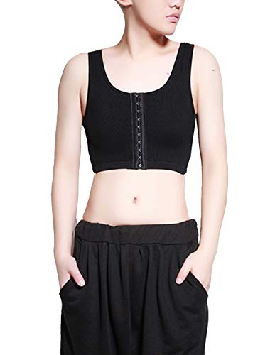 FEOYA - Tomboy Trans Korsett Tank Top Brustgurt Unterwäsche für Lesben atmungsaktiv elastisch verstellbar - Schwarz/M von FEOYA