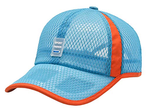 FEOYA Unisex Baseball Hut Mesh Hut Sport Cap Atmungsaktiv Outdoor Kappe Modisch Weich Baseball Cap Baseballmütze Vintage Herr Damen Baseball Kappe Design Sonnenschutz Cap Hellblau von FEOYA