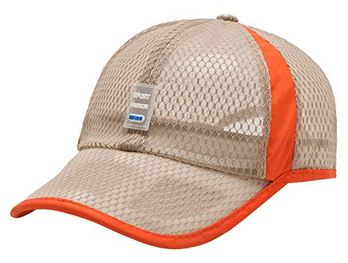 FEOYA Unisex Baseball Hut Mesh Hut Sport Cap Atmungsaktiv Outdoor Kappe Modisch Weich Baseball Cap Baseballmütze Vintage Herr Damen Baseball Kappe Design Sonnenschutz Cap Khaki von FEOYA