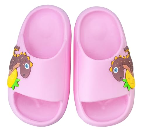 FEOYA Unisex Kinder Badeschlappen Sommer Hausschuhe Rutschfest Badelatschen Strand Slippers Leicht Anti-rutsch Badepantolette Flache Badeschuhe Bequem Luftig Schlappen Duschschuhe 28-29 EU von FEOYA
