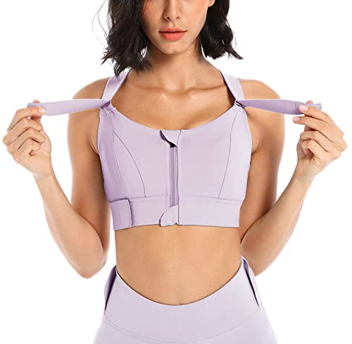 Sport BH Damen Starker Halt Unterseite mit Verstellbaren Trägern Vorderverschluss Mesh Ringerrücken mit kreuzgummiband für Fitness Yoga Laufen - 5XL Sport BH Damen Starker Halt Unterseite mit Verstellbaren Trägern Vorderverschluss Mesh Ringerrücken mit kreuzgummiband für Fitness Yoga Laufen - 5XL von FEOYA