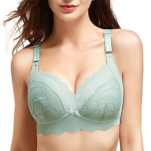 Sport BH Damen Starker Halt mit Reißverschluss Vorderverschluss Ohne Bügel Gepolstert mit Verstellbare Träger Große Größen M von FEOYA