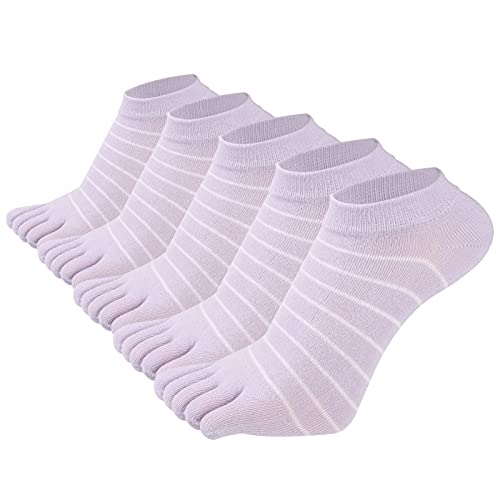 Zehensocken 6 Paar Socken Damen Sport laufende Zehe Socken Sportsocken Baumwoll Zehensocken Low Cut fünf Finger Socken Yoga von FEOYA