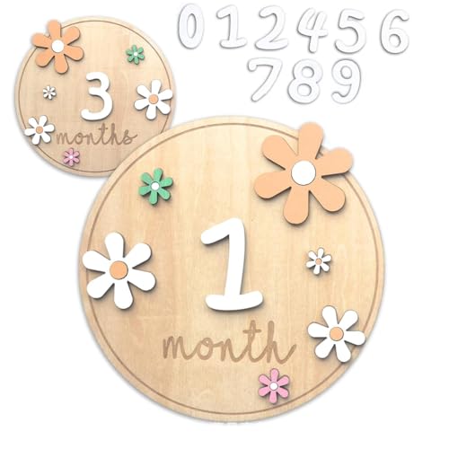 FEQDWOX Meilensteinkarten Baby, Holz-Meilensteinscheiben für Neugeborene, Monatliche Meilensteinkarten für Babys, perfekte Fotografie-Requisiten, um das Wachstum des Babys festzuhalten FEQDWOX Meilensteinkarten Baby, Holz-Meilensteinscheiben für Neugeborene, Monatliche Meilensteinkarten für Babys, perfekte Fotografie-Requisiten, um das Wachstum des Babys festzuhalten von FEQDWOX