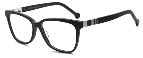 FERAVIA Frauen Herren Brille Retro Vintage Mode Klare Linse Schwarz Brille von FERAVIA