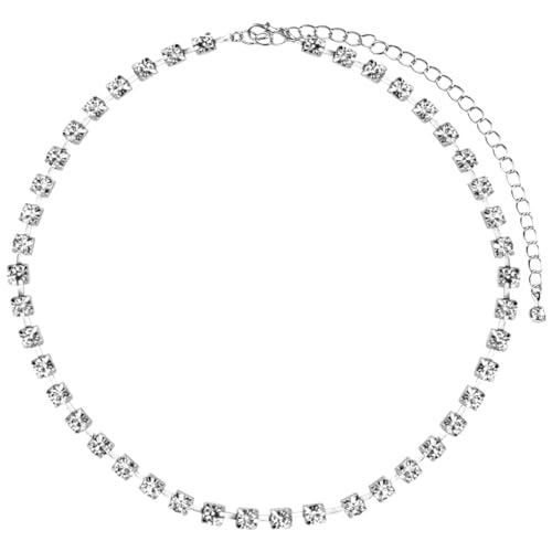 FERCAISH Kette Gürtel Damen, Taillenkette Silber Kleid, Verstellbare Strass Bauchkette, Metall Diamant-Gürtelchain, Für Abendkleid Dekorative von FERCAISH