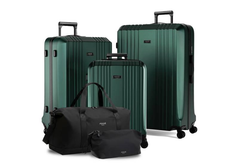 FERGÉ Kofferset 3 teilig Hartschale Cannes, 4 Rollen, (3er Kofferset stabil und leicht mit Zahlenschloß, 5 tlg., Hartschalen-Trolley Set 3 Größen Handgepäck Koffer M XL) von FERGÉ