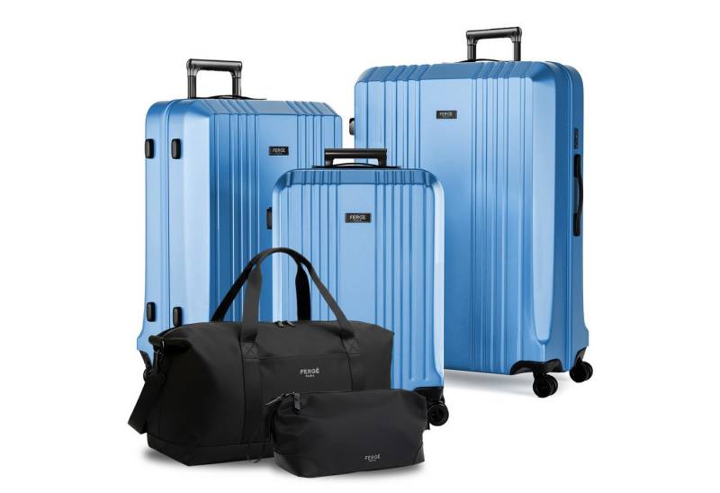 FERGÉ Kofferset 5 teilig Hartschale Cannes, 4 Rollen, (5er Kofferset stabil und leicht mit Zahlenschloß, 5 tlg., Hartschalen-Trolley Set 5 Größen Handgepäck Koffer M XL) von FERGÉ