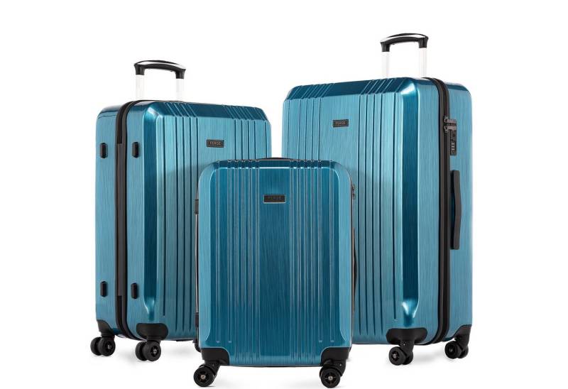 FERGÉ Kofferset Hartschale 3 teilig Koffer Set CANNES TSA-Schoß, 4 Rollen, (3er Kofferset stabil und leicht mit Zahlenschloß, 3 tlg., Hartschalen-Trolley Set 3 Größen Handgepäck Koffer M XL), Trolley 3er Koffer Set, Premium Reisekoffer 4 Doppelrollen TSA-Schloss von FERGÉ