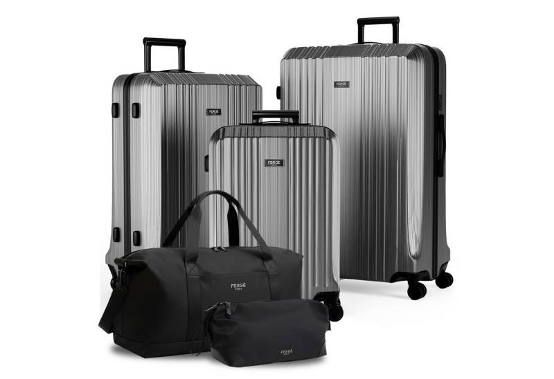 FERGÉ Kofferset Hartschale 3 teilig Koffer Set CANNES TSA-Schoß, 4 Rollen, (3er Kofferset stabil und leicht mit Zahlenschloß, 5 tlg., Hartschalen-Trolley Set 5 Größen Handgepäck Koffer M XL), Trolley 5er Koffer Set, Premium Reisekoffer 4 Doppelrollen TSA-Schloss von FERGÉ