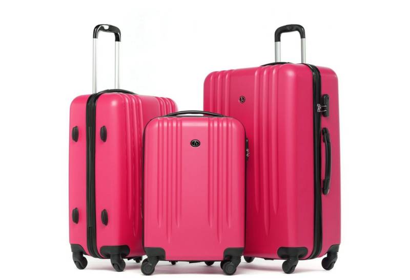 FERGÉ Kofferset Hartschale 3 teilig Koffer Set Marseille, 4 Rollen, (3er Kofferset stabil und leicht mit Zahlenschloß, 3 tlg., Hartschalen-Trolley Set 3 Größen Handgepäck Koffer M XL), Hartschale 3er-Set, Reisekoffer mit 4 Rollen, Koffer-Set 3-teilig von FERGÉ