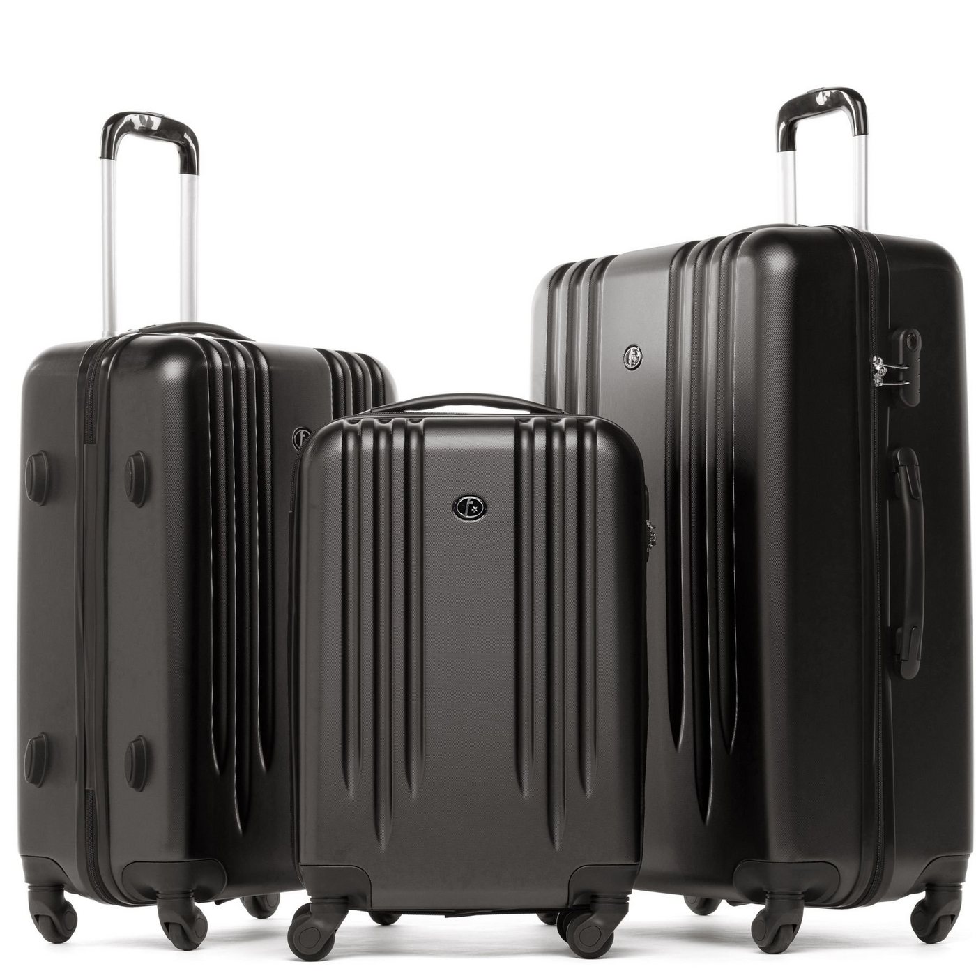 FERGÉ Kofferset Hartschale 3 teilig Koffer Set Marseille, 4 Rollen, (3er Kofferset stabil und leicht mit Zahlenschloß, 3 tlg., Hartschalen-Trolley Set 3 Größen Handgepäck Koffer M XL), Hartschale 3er-Set, Reisekoffer mit 4 Rollen, Koffer-Set 3-teilig von FERGÉ