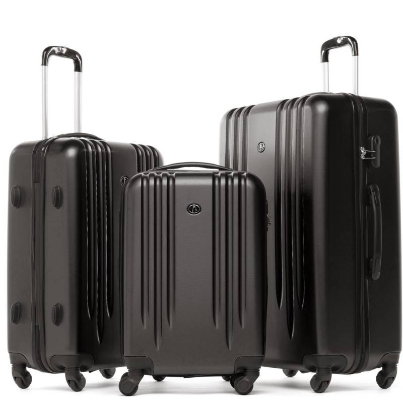 FERGÉ Kofferset Hartschale 3 teilig Koffer Set Marseille, 4 Rollen, (3er Kofferset stabil und leicht mit Zahlenschloß, 3 tlg., Hartschalen-Trolley Set 3 Größen Handgepäck Koffer M XL), Hartschale 3er-Set, Reisekoffer mit 4 Rollen, Koffer-Set 3-teilig von FERGÉ