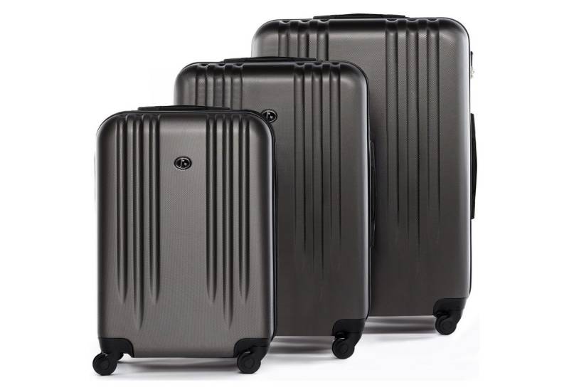 FERGÉ Kofferset Hartschale 3 teilig Koffer Set Marseille, 4 Rollen, (3er Kofferset stabil und leicht mit Zahlenschloß, 3 tlg., Hartschalen-Trolley Set 3 Größen Handgepäck Koffer M XL), Trolley 3er Koffer Set, Reisekoffer 4 Rollen, Premium Rollkoffer von FERGÉ