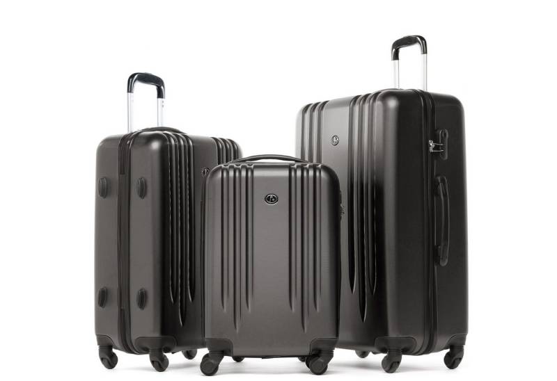 FERGÉ Kofferset Hartschale 3 teilig Koffer Set Marseille, 4 Rollen, (3er Kofferset stabil und leicht mit Zahlenschloß, 3 tlg., Hartschalen-Trolley Set 3 Größen Handgepäck Koffer M XL), Trolley 3er Koffer Set, Reisekoffer 4 Rollen, Premium Rollkoffer von FERGÉ