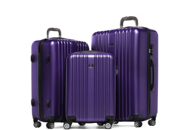 FERGÉ Kofferset Hartschale 3 teilig Koffer Set TOULOUSE, 4 Rollen, (3er Kofferset stabil und leicht mit Zahlenschloß, 3 tlg., Hartschalen-Trolley Set 3 Größen Handgepäck Koffer M XL), Trolley 3er Koffer Set, Reisekoffer 4 Rollen, Premium Rollkoffer von FERGÉ
