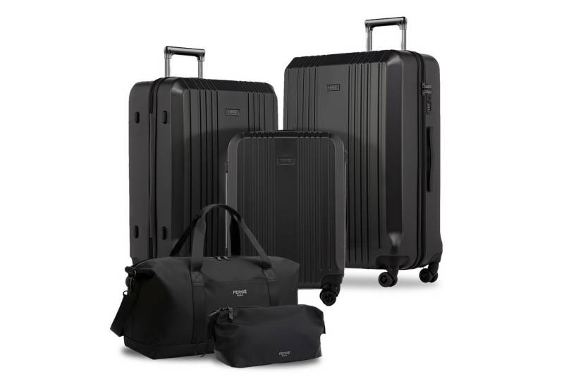 FERGÉ Kofferset Hartschale 5 teilig Koffer Set CANNES TSA-Schoß, 4 Rollen, (5er Kofferset stabil und leicht mit Zahlenschloß, 5 tlg., Hartschalen-Trolley Set 5 Größen Handgepäck Koffer M XL), Hartschalenkoffer 3tlg mit Doppelrollen von FERGÉ