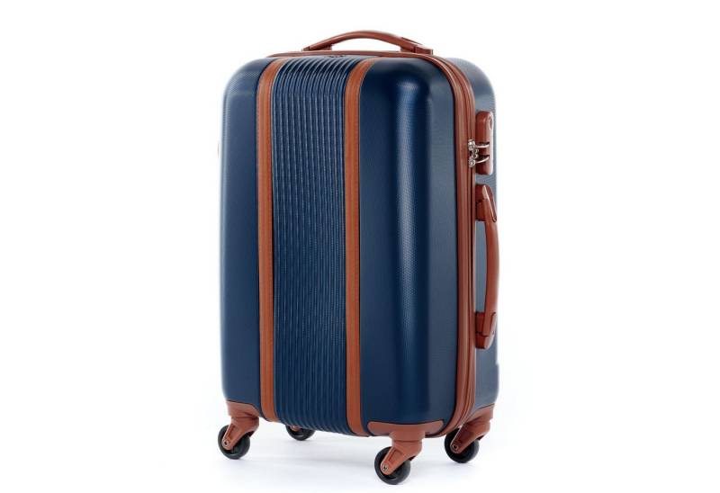 FERGÉ Kofferset Hartschale Handgepäck Carry-On Trolley MILANO in dunkelblau, 4 Rollen Rollen, (1 tlg., 1x Handgepäck Koffer), Trolley Reisekoffer 4 Rollen, Premium Rollkoffer, Hartschale von FERGÉ