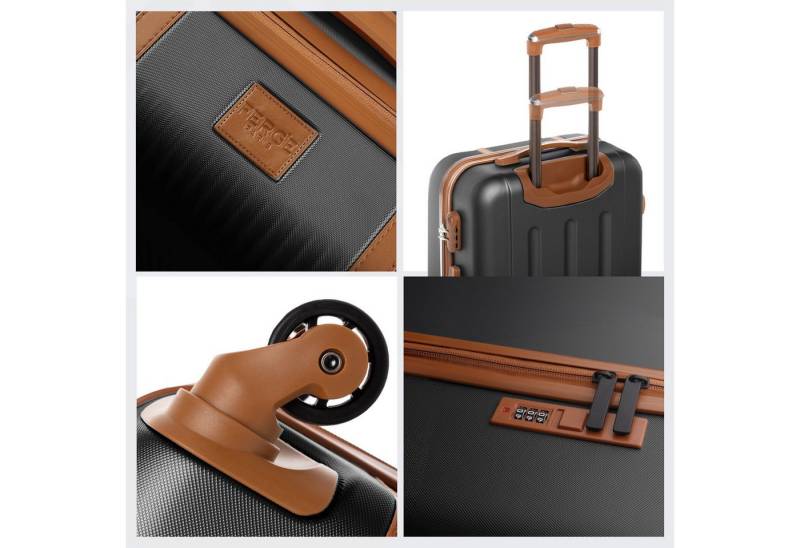 FERGÉ Kofferset Hartschale Handgepäck Carry-On Trolley MILANO in grau, 4 Rollen Rollen, (1 tlg., 1x Handgepäck Koffer), Trolley Reisekoffer 4 Rollen, Hartschalenkoffer, Hartschale von FERGÉ