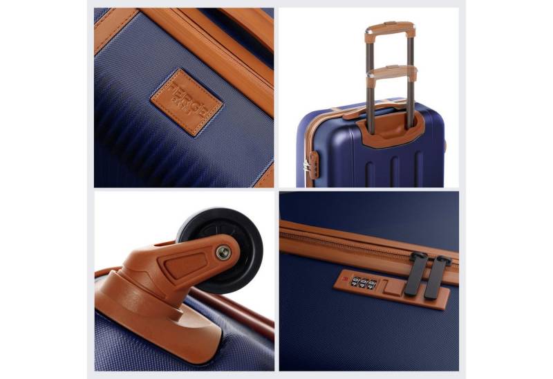FERGÉ Kofferset Hartschale Koffer Größe M MILANO in dunkelblau, 4 Rollen Rollen, (1 tlg., 1x Koffer M: 64 x 40 x 25 cm), Koffer M Reisekoffer 4 Rollen, Premium Rollkoffer, Hartschale von FERGÉ