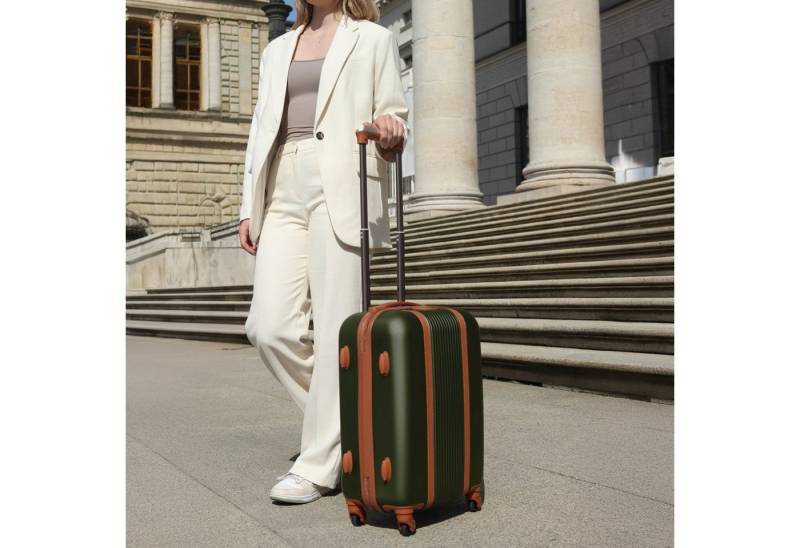 FERGÉ Kofferset Hartschale Koffer Größe XL MILANO in olive-grün, 4 Rollen Rollen, (3er Kofferset stabil und leicht mit Zahlenschloß, 3 tlg., 3er Kofferset 1x S, 1x M und 1x XL), 3er Kofferset XL, M, Handgepäck Koffer 4 Rollen, Hartschale von FERGÉ