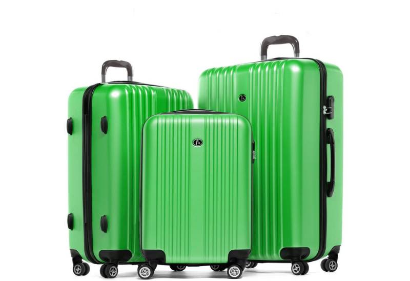 FERGÉ Kofferset Hartschale 3 teilig Koffer Set TOULOUSE, 4 Rollen, (3er Kofferset stabil und leicht mit Zahlenschloß, 3 tlg., Hartschalen-Trolley Set 3 Größen Handgepäck Koffer M XL), Trolley 3er Koffer Set, Reisekoffer 4 Rollen, Premium Rollkoffer von FERGÉ