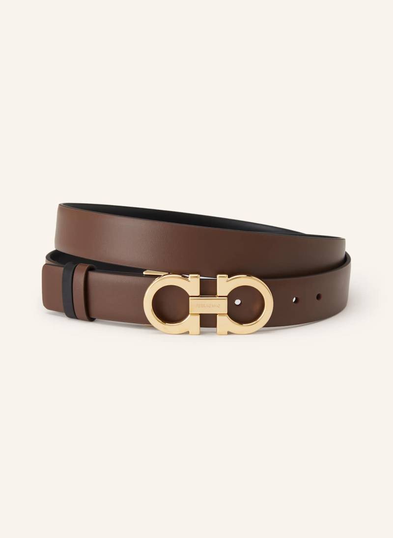 Ferragamo Ledergürtel Donna Zum Wenden braun von FERRAGAMO
