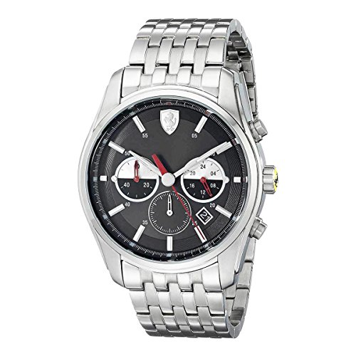 Ferrari Herren Analog Quarz Uhr mit Edelstahl Armband 0830197 von Ferrari