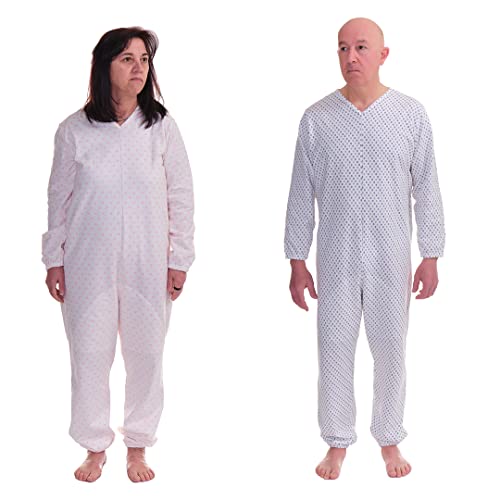 FERRUCCI COMFORT Einteiliger Fleece-Pyjama mit Verschluss auf der Rückseite, 9012-F, Für ältere Menschen, Inkontinenz und Alzheimer, Winter (Frau, M) von FERRUCCI COMFORT