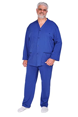 FERRUCCI COMFORT Pyjama für Herren, bequeme Passform, Strickjacke aus Baumwolle – Langarm und lange Hose – Dunkelblau, Kopierend, 6XL/Mehr von FERRUCCI COMFORT