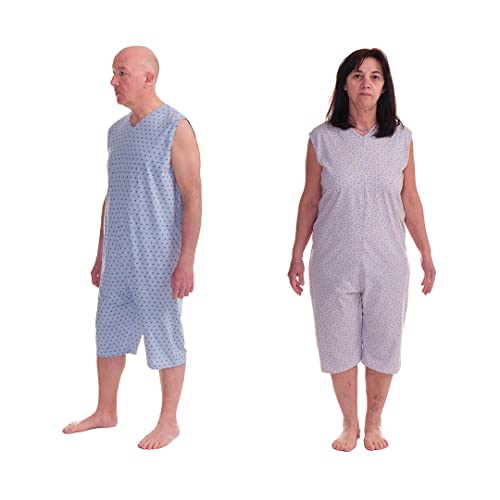 FERRUCCI COMFORT Pyjama mit Rückenverschluss, ärmellos - 9008/7 - Sommer, für ältere Menschen, Inkontinenz oder Alzheimer (Rosa, XL) von FERRUCCI COMFORT