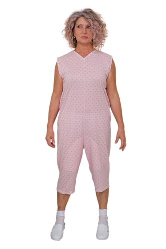 FERRUCCI COMFORT Pyjama mit Rückenverschluss, ärmellos - 9008/7 - Sommer, für ältere Menschen, Inkontinenz oder Alzheimer (Rosa, XL) von FERRUCCI COMFORT
