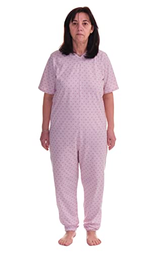 FERRUCCI COMFORT Schlafanzug für Gesundheit, Gefühl, kurze Ärmel, 1 Reißverschlüsse/Reißverschluss hinter dem Sommerrücken (Rosa, XS) von FERRUCCI COMFORT